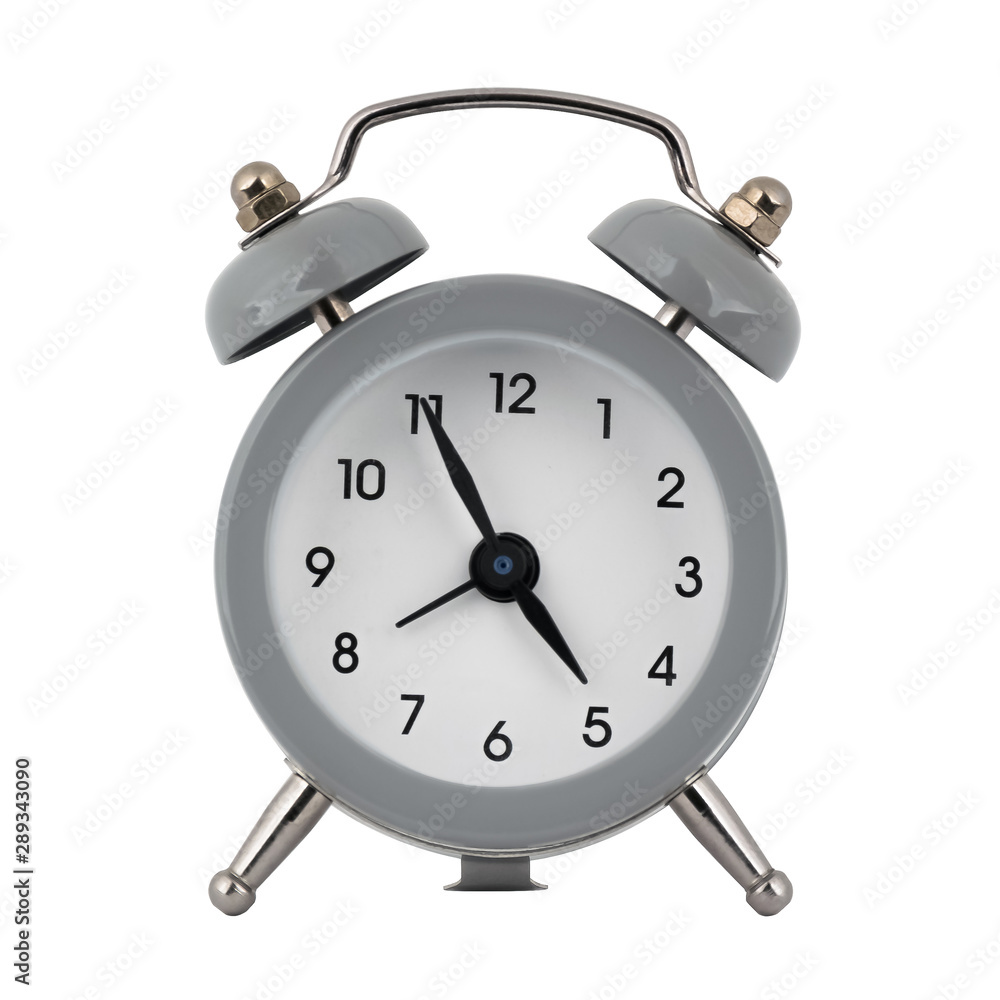A gray clock with an alarm clock on a white background shows the arrows four hours fifty five minutes or sixteen hours fifty five minutes A gray clock with an alarm clock on a white background shows the arrows four hours fifty five minutes or sixteen hours fifty five minutes