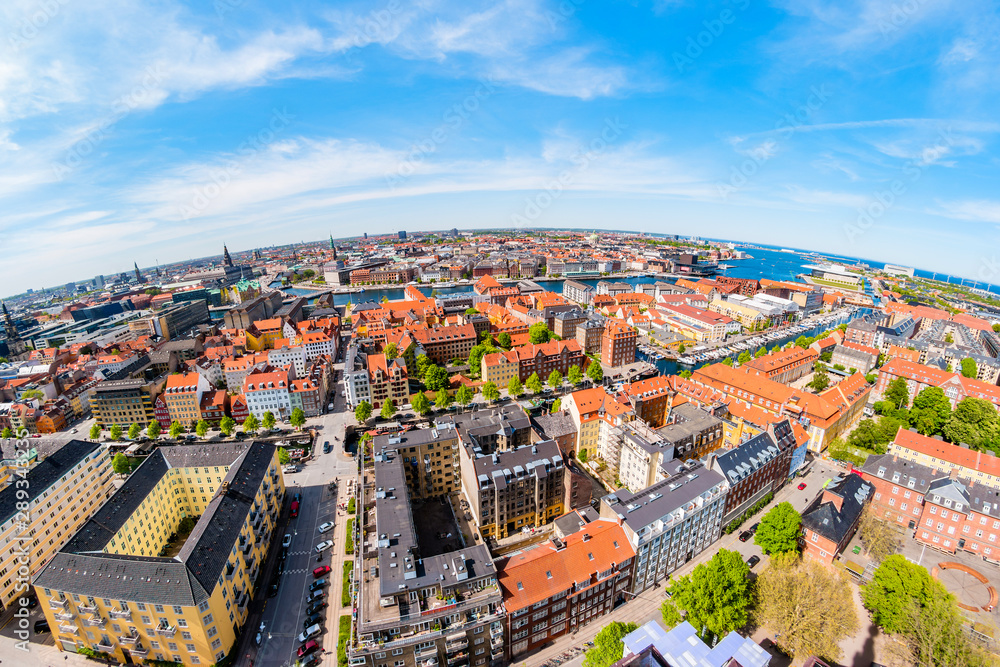 Obraz premium Beautiful aerial view of Copenhagen from above, Denmark