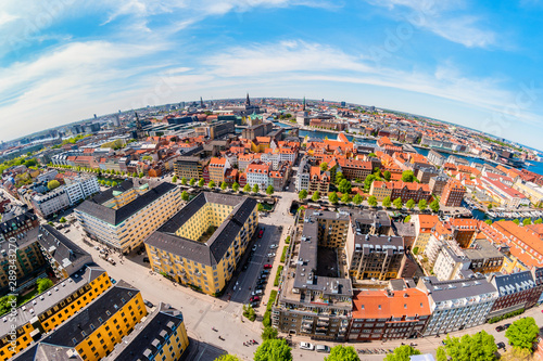 Beautiful aerial view of Copenhagen from above, Denmark © perekotypole