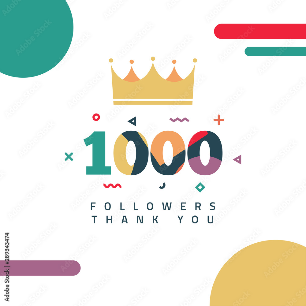 1000 Followers thank you design