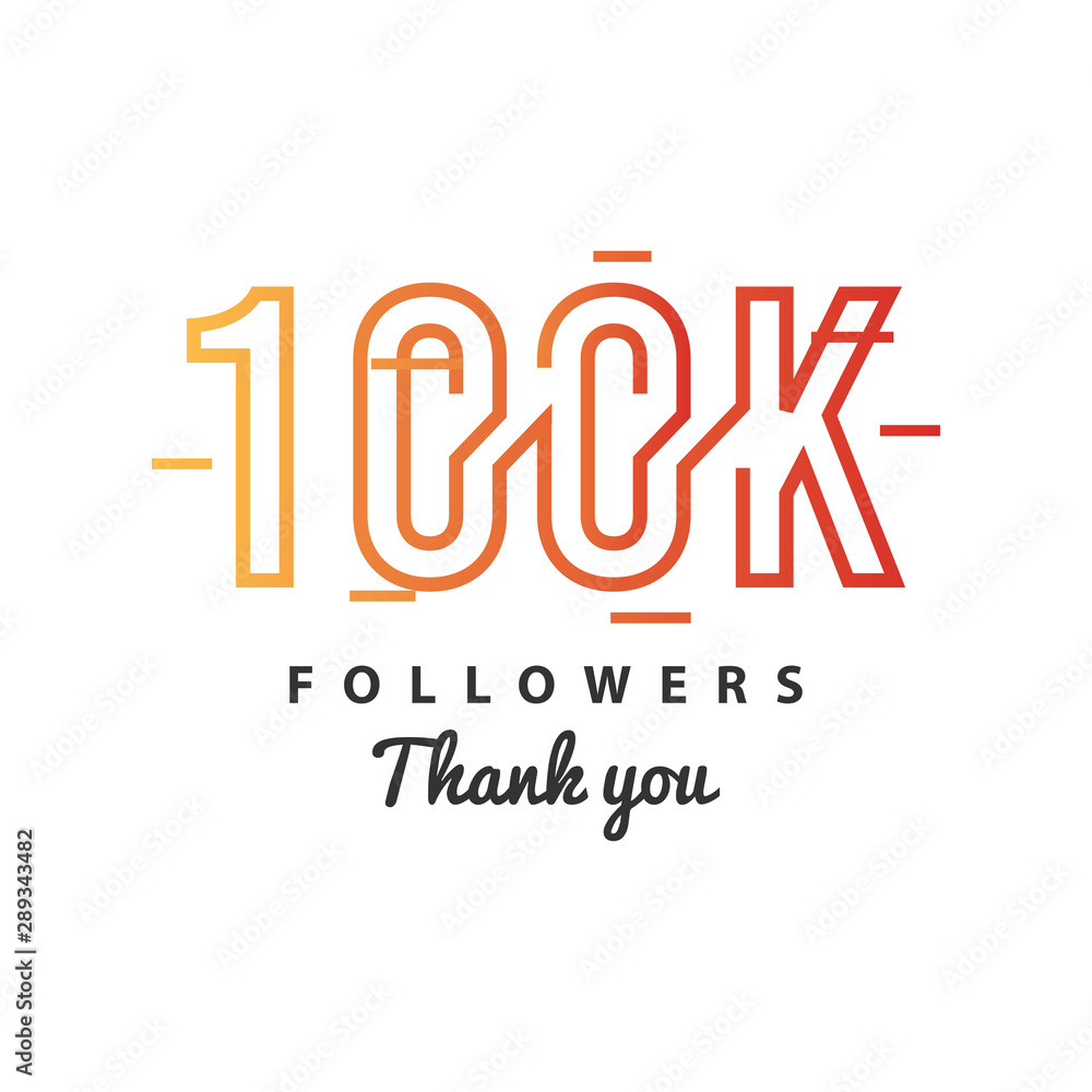 100k Followers thank you design
