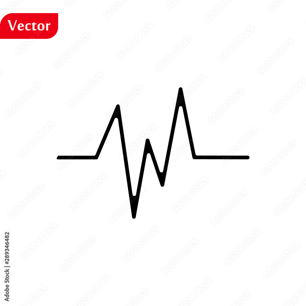 Heartbeat heart beat pulse flat vector icon for medical apps and websites