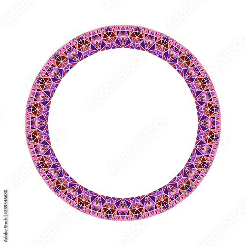 Colorful geometrical abstract triangle mosaic round border