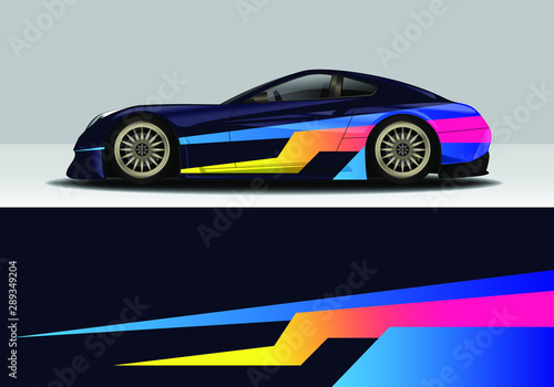 modern colorful abstract car wrap design