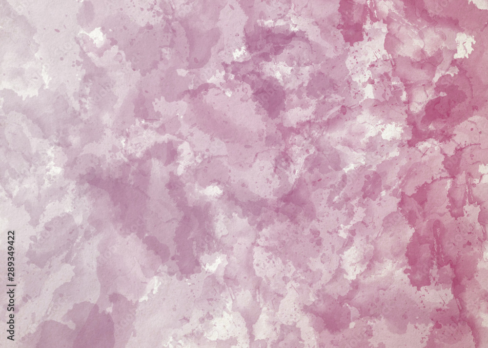 Fototapeta premium Watercolor metallic pink background on white paper