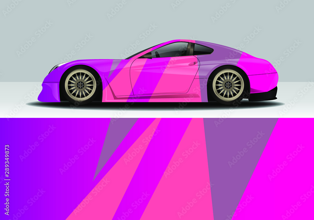 modern colorful abstract car wrap design