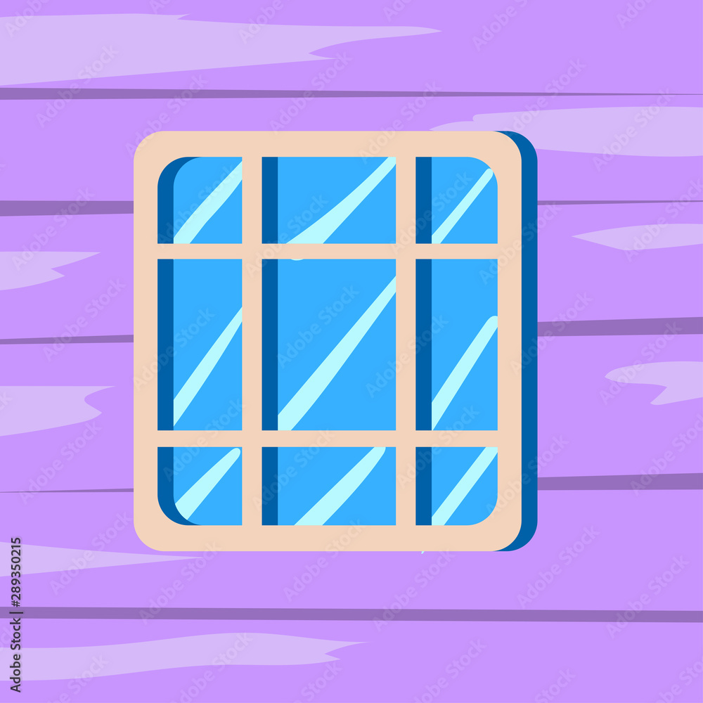 simple and cute cartoon window concept. Vector illustration