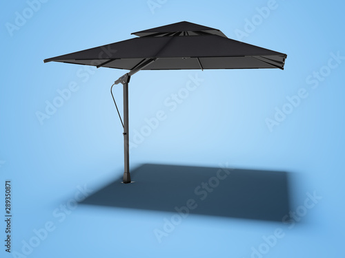 Beach umbrella for restaurant 3D render on blue background with shadow