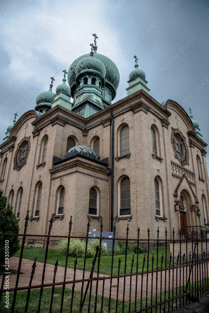 Russian church architecture with domes