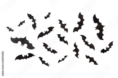 Halloween paper decorations on white  background. Halloween concept. Flat lay, top view, copy space - Image