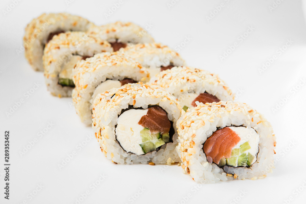 Delicious rolls with fish and cheese Delicious rolls with fish and cheese