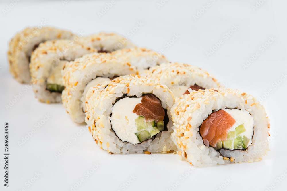 Delicious rolls with fish and cheese Delicious rolls with fish and cheese