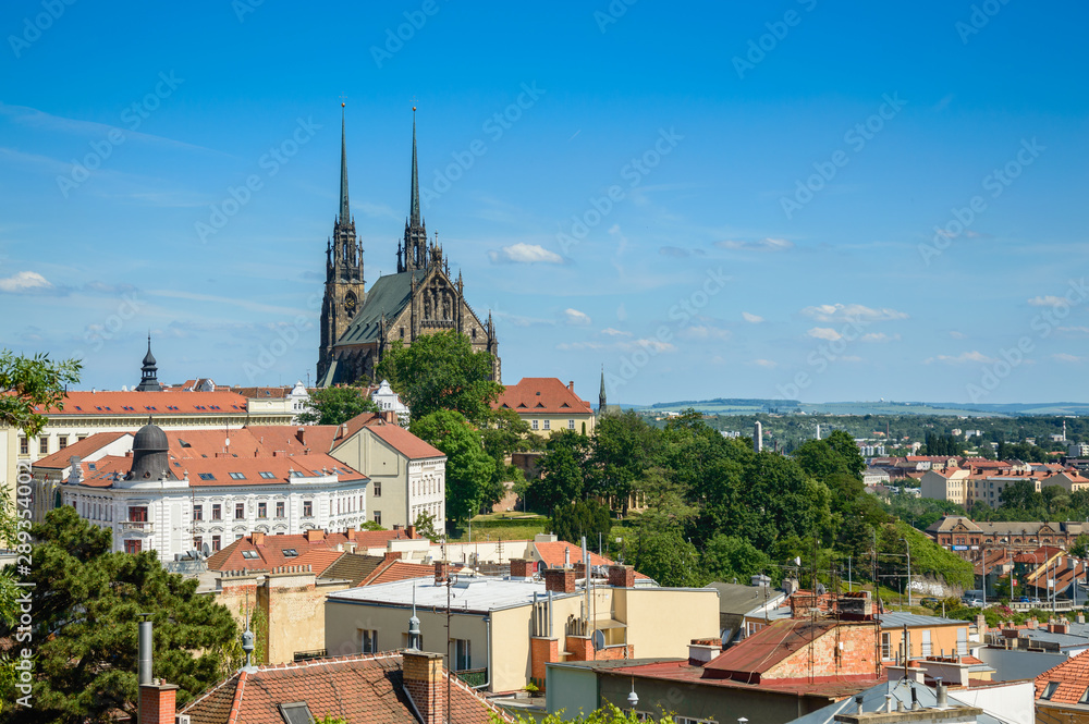 View of the Cathedral of St. Paul and Peter from the side of the Spilberk castle.