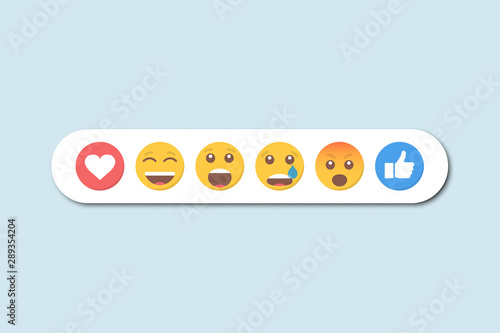 Set of yellow emoticons for design. Vector illustration photo