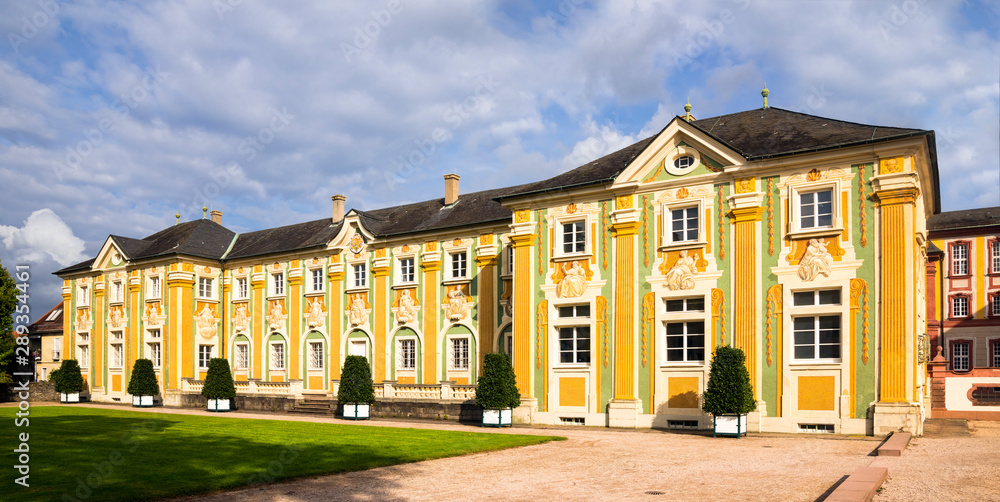 Naklejka premium Side building at the castle Bruchsal, Bruchsal, Baden-Wuerttemberg, Germany, Europe