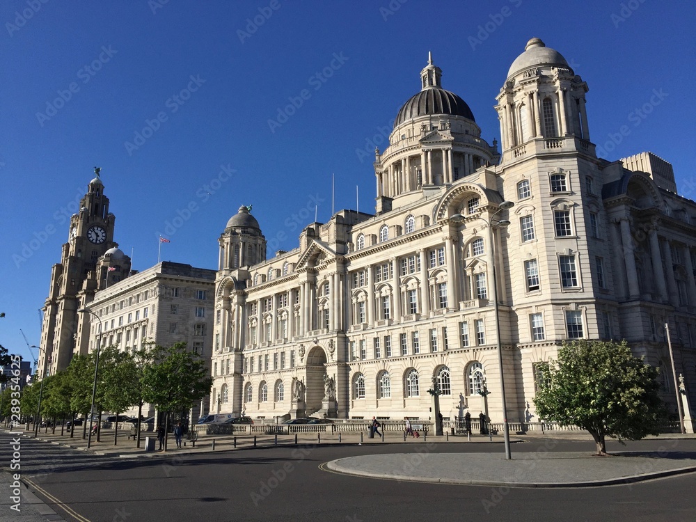 Liverpool's Three Graces seen from the waterfront