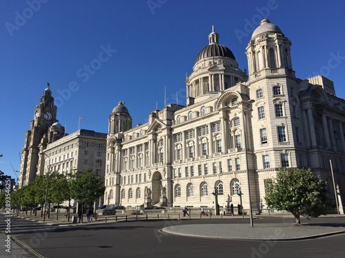 Fényképezés Liverpool's Three Graces seen from the waterfront