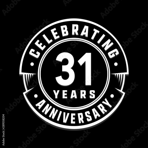 Celebrating 31st years anniversary logo design. Thirty-one years logotype. Vector and illustration.
