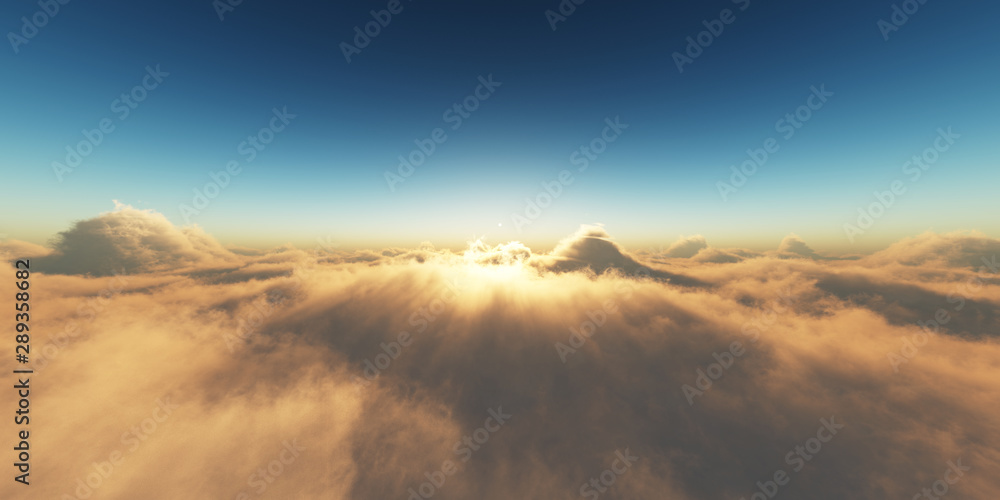 heaven, sunset over the clouds