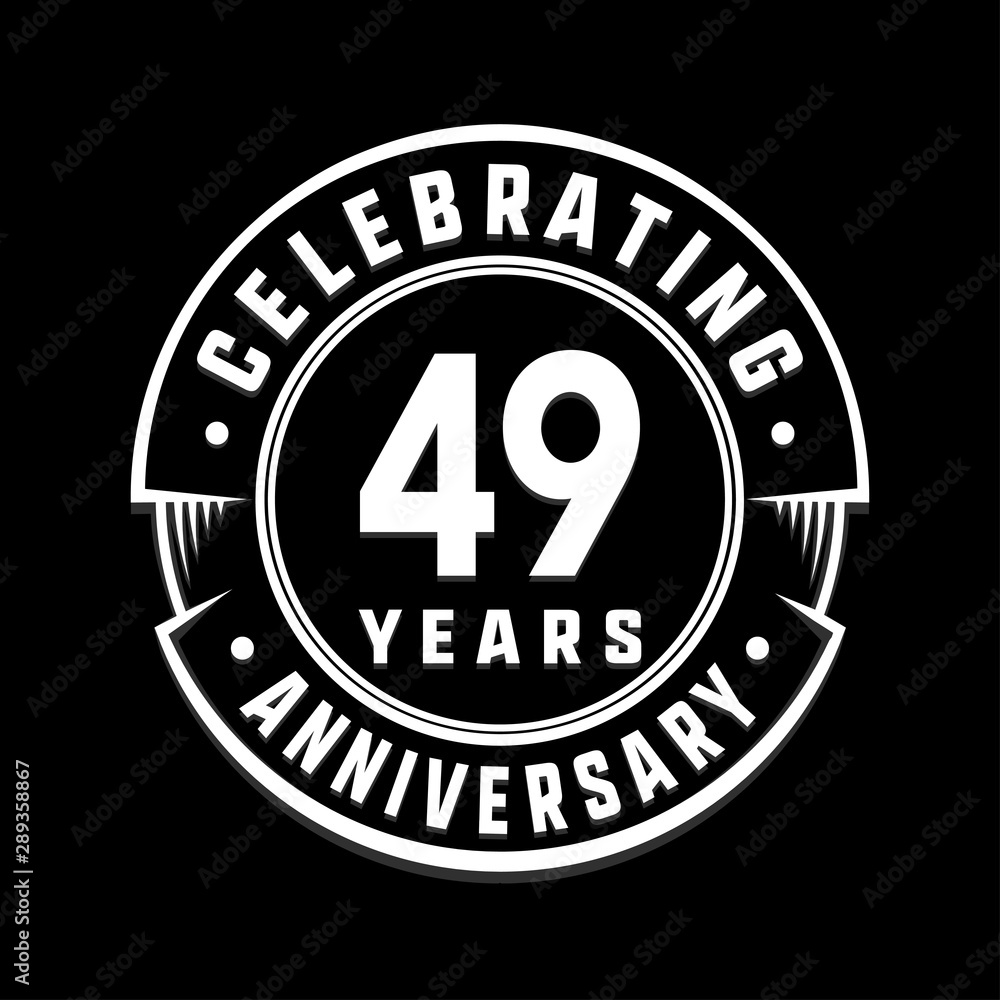 Celebrating 49th years anniversary logo design. Forty-nine years logotype. Vector and illustration.