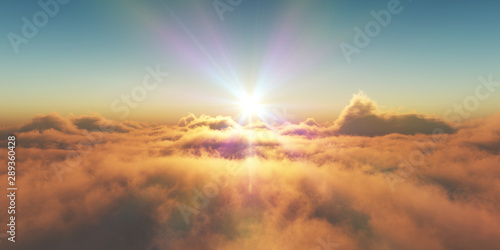 Fototapeta Naklejka Na Ścianę i Meble -  heaven, sunset over the clouds