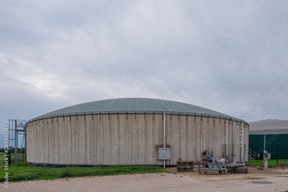 on a farm there is a biogas plant