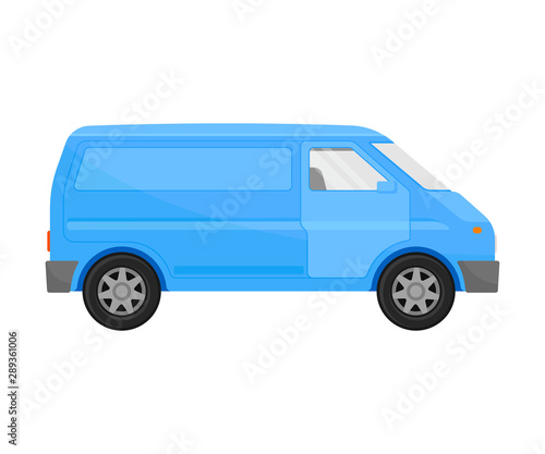 Blue cargo minivan. Vector illustration on a white background.