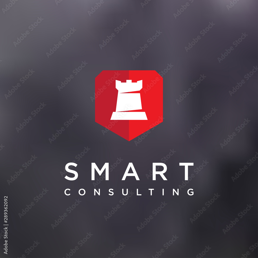 Logo and company style for consulting agency or lawyer. Corporate identity with stone marble background. Stationery mockup design set. White rook castle on red shield. Premium quality. Logo and company style for consulting agency or lawyer. Corporate identity with stone marble background. Stationery mockup design set. White rook castle on red shield. Premium quality.