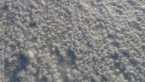 texture of the salt surface of lake Elton