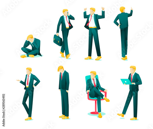 Banner Collection Emotions Business Person Flat.