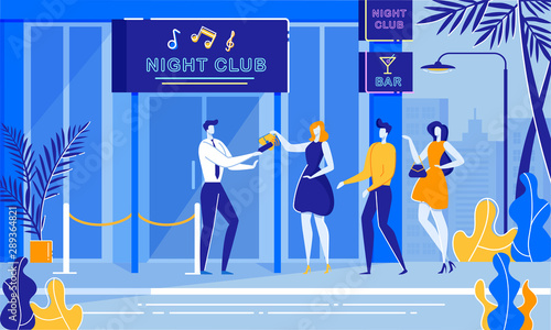 Party Night Security Bouncer Cheking Woman Handbag