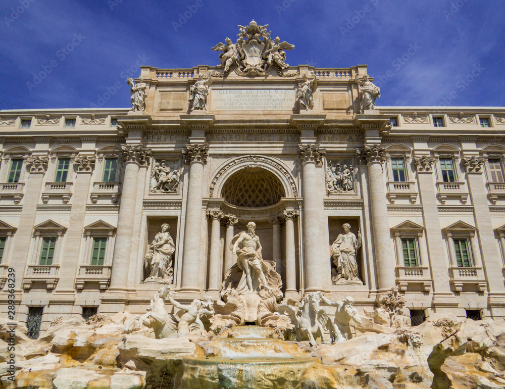 View of the Trevi Fountain in Rome, Italy
