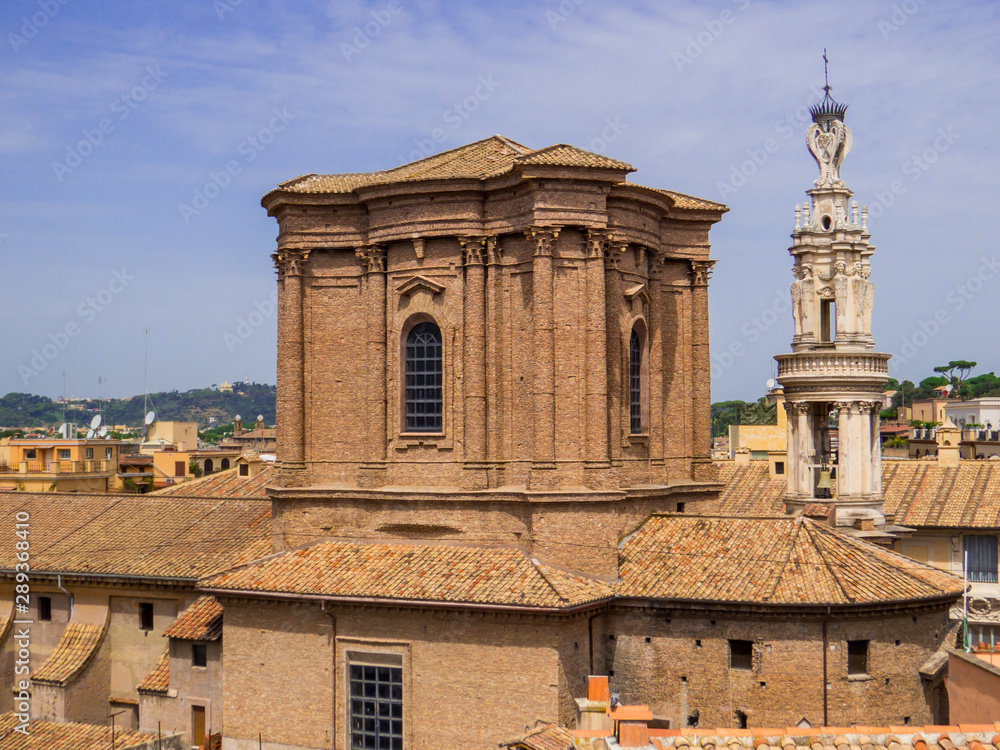 View of the Basilica of Sant'Andrea delle Fratte in Rome, Italy