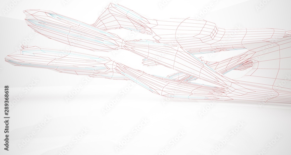 Drawing abstract architectural white interior of a minimalist house with large windows. 3D illustration and rendering. Drawing abstract architectural white interior of a minimalist house with large windows. 3D illustration and rendering.