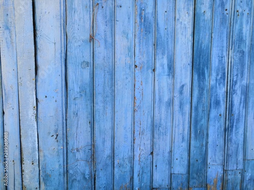 Blue Close-up old wooden fence background detail streak fiber finishing for chic art ornate blank copy space