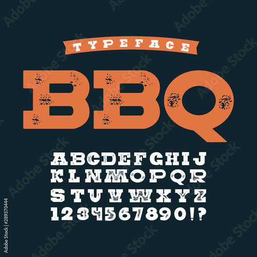 BBQ font and alphabet.