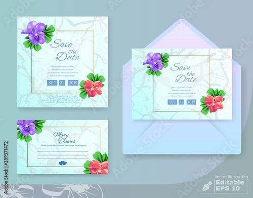 Wedding Set with Cards, Invitation and Envelop