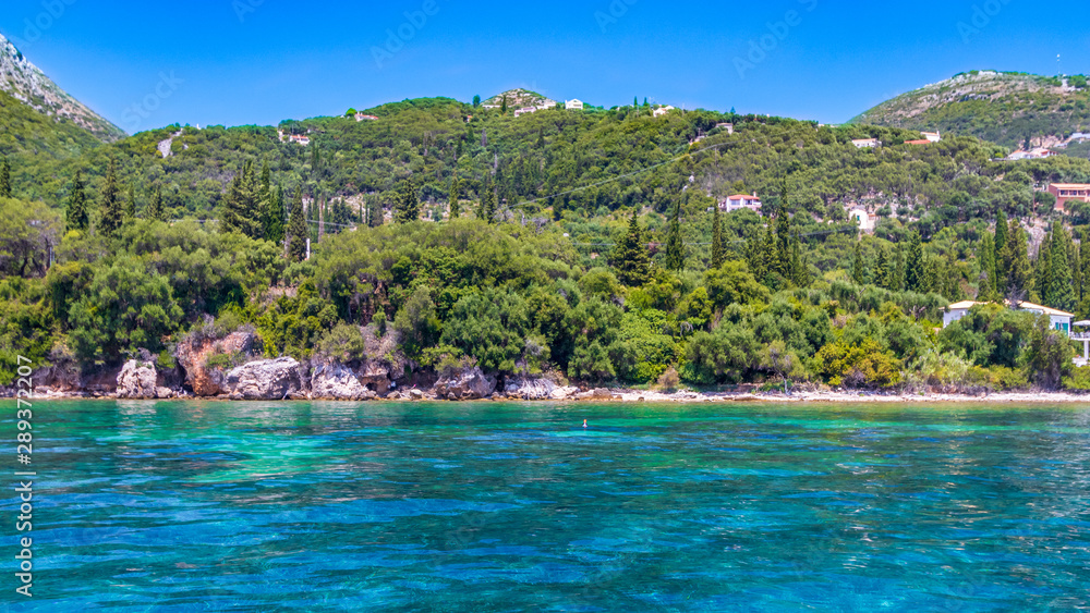 View of the sea coast in Corfu
