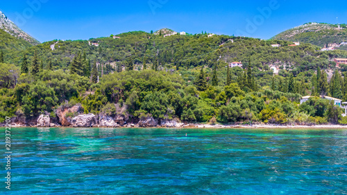 Fototapeta Naklejka Na Ścianę i Meble -  View of the sea coast in Corfu