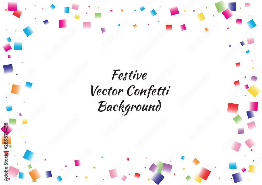 Festive color square confetti background. Abstract frame confetti texture for holiday, postcard, poster, website, carnival, birthday, children's parties. Cover confetti mock-up. Wedding card layout Festive color square confetti background. Abstract frame confetti texture for holiday, postcard, poster, website, carnival, birthday, children's parties. Cover confetti mock-up. Wedding card layout
