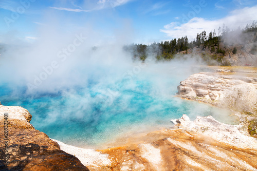 Grand Prismatic Spring in Yellowstone National Park  Wyoming  USA