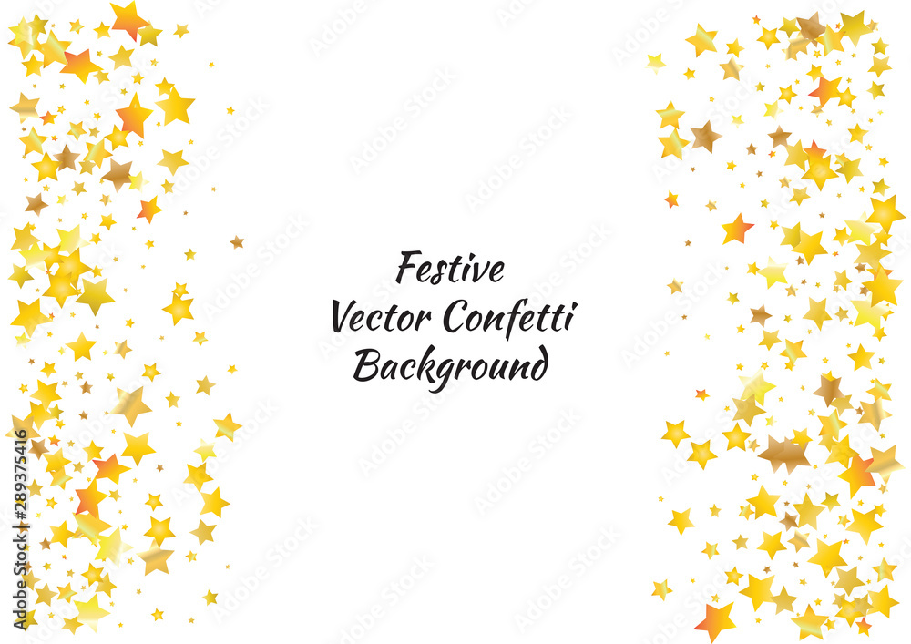 Festive glitter gold star confetti background. Abstract frame confetti texture for holiday, postcard, poster, website, carnivals, birthday and children's parties. Cover confetti mock-up. Wedding card Festive glitter gold star confetti background. Abstract frame confetti texture for holiday, postcard, poster, website, carnivals, birthday and children's parties. Cover confetti mock-up. Wedding card