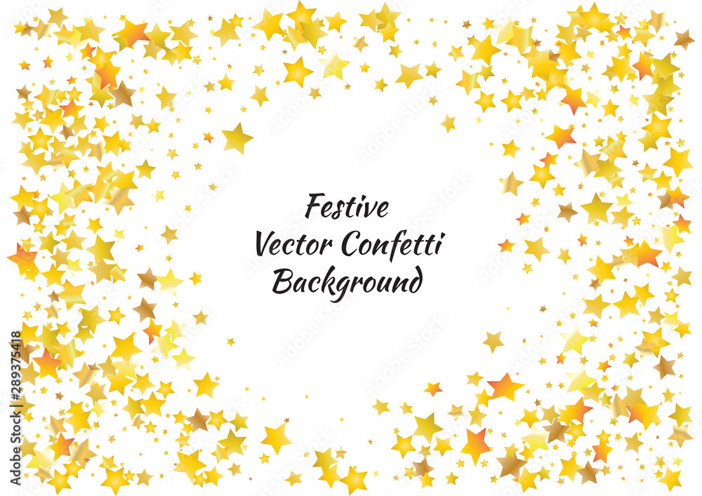 Festive glitter gold star confetti background. Abstract frame confetti texture for holiday, postcard, poster, website, carnivals, birthday and children's parties. Cover confetti mock-up. Wedding card Festive glitter gold star confetti background. Abstract frame confetti texture for holiday, postcard, poster, website, carnivals, birthday and children's parties. Cover confetti mock-up. Wedding card