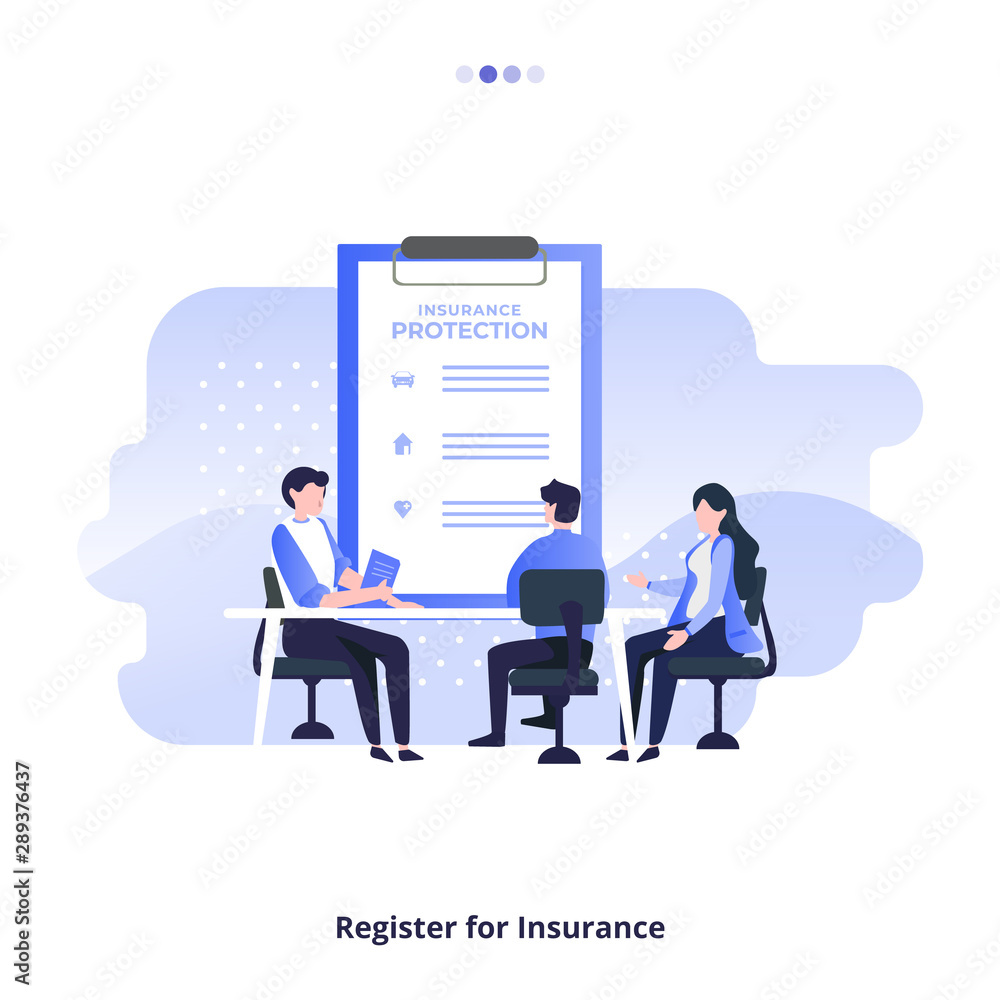 Illustration of joining or registering with life insurance Illustration of joining or registering with life insurance