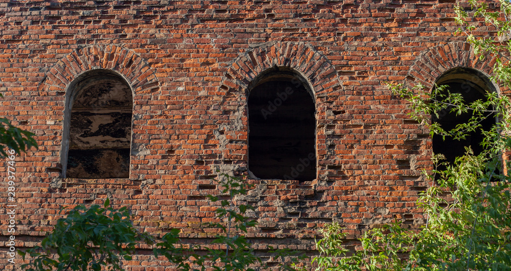 Ruins of brick building