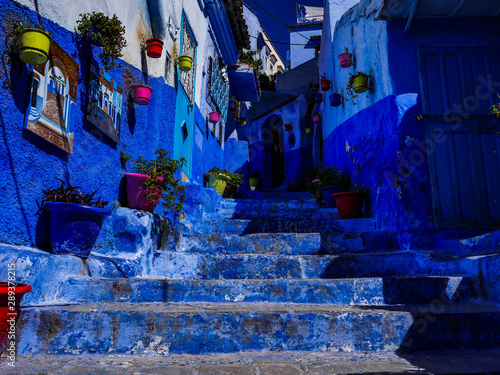 Morocco blue chefchaouen street view © Fabian