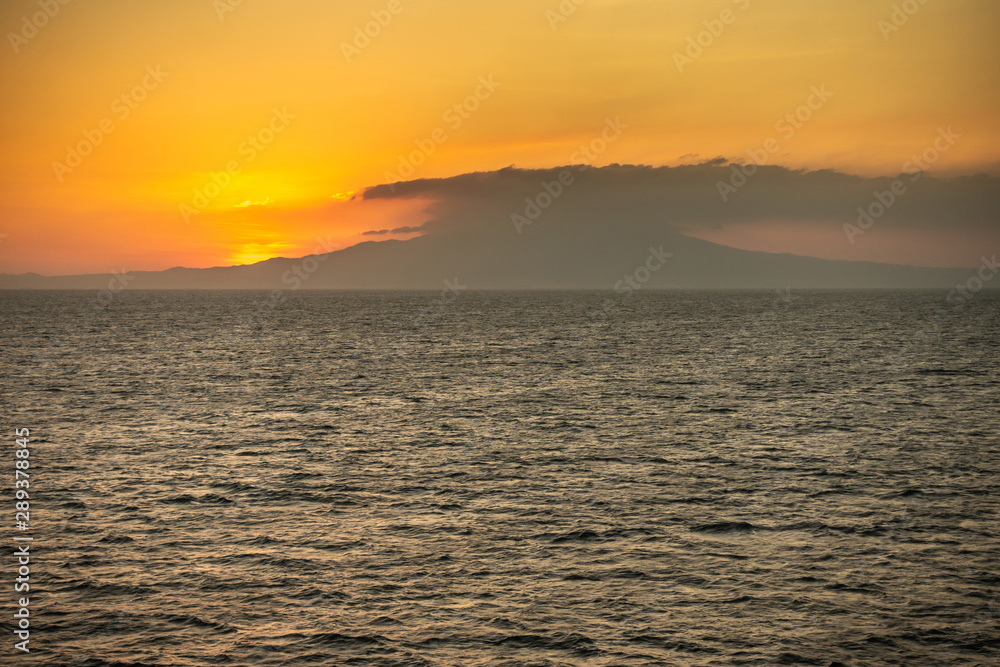Bataan Province, Philippines - March 5, 2019: Shot 3/6 from Manila Bay on Mount Mariveles, dormant volcano during sunset.