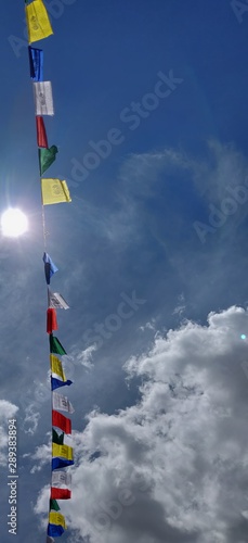 flags in the sky