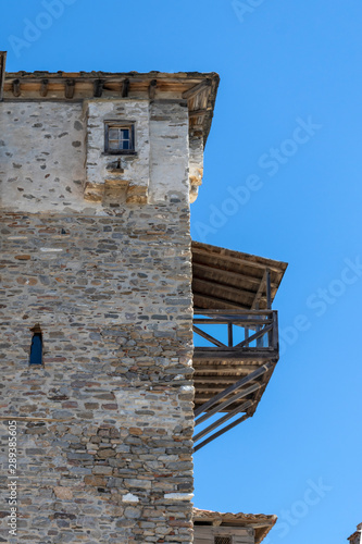 The old tower in town of Ouranopoli, Greece photo