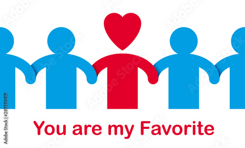 Special person concept, best friend favorite vector illustration, friendship metaphor, outstanding person, leadership and personality.